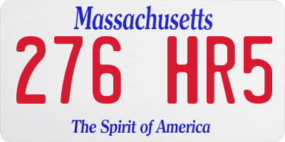MA license plate 276HR5