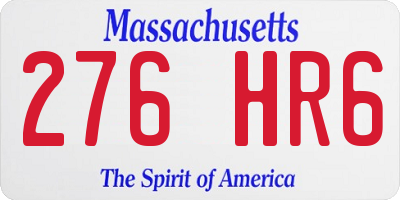 MA license plate 276HR6