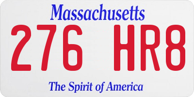 MA license plate 276HR8