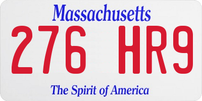 MA license plate 276HR9