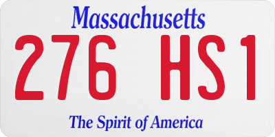MA license plate 276HS1