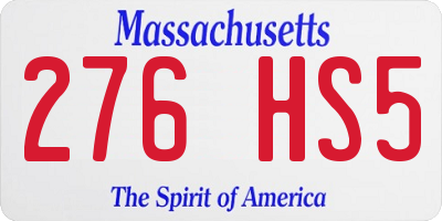 MA license plate 276HS5