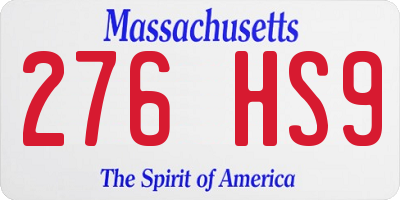MA license plate 276HS9