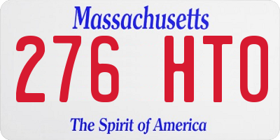 MA license plate 276HT0