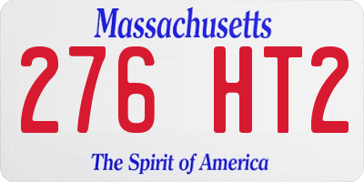 MA license plate 276HT2