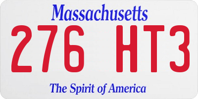MA license plate 276HT3