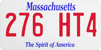 MA license plate 276HT4