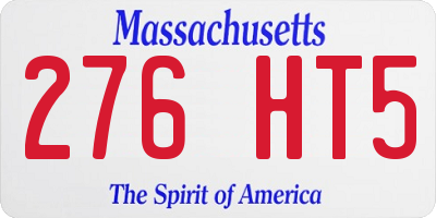 MA license plate 276HT5