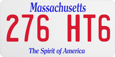 MA license plate 276HT6