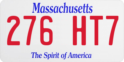 MA license plate 276HT7