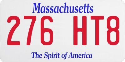 MA license plate 276HT8