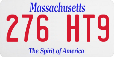 MA license plate 276HT9