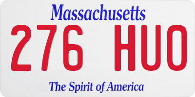 MA license plate 276HU0