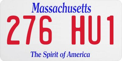 MA license plate 276HU1