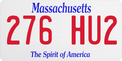 MA license plate 276HU2