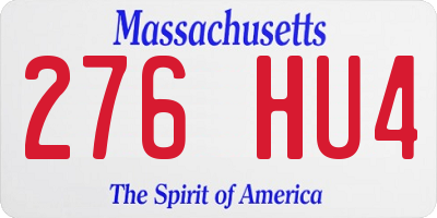 MA license plate 276HU4