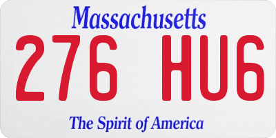 MA license plate 276HU6