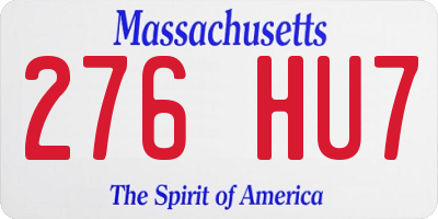 MA license plate 276HU7