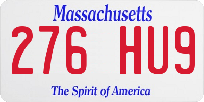 MA license plate 276HU9