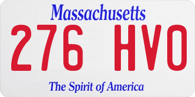MA license plate 276HV0