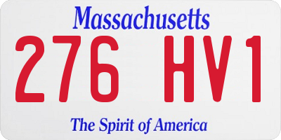 MA license plate 276HV1