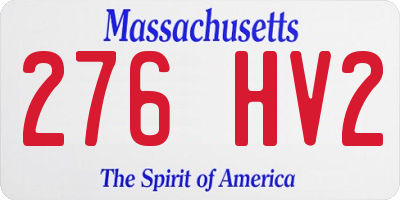 MA license plate 276HV2