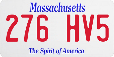 MA license plate 276HV5