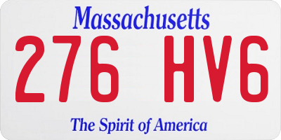 MA license plate 276HV6