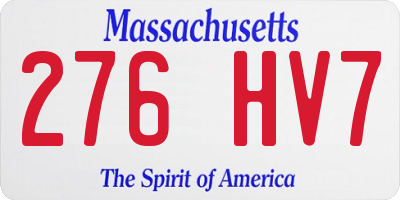 MA license plate 276HV7