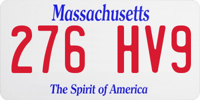 MA license plate 276HV9