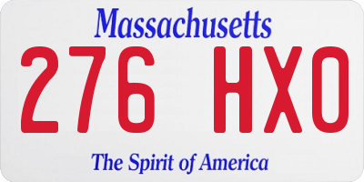 MA license plate 276HX0