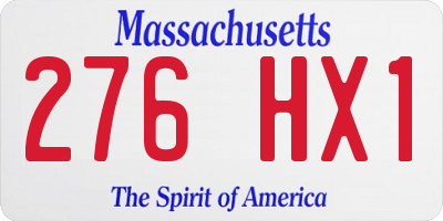 MA license plate 276HX1