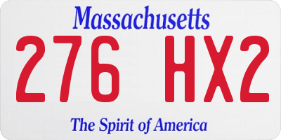 MA license plate 276HX2
