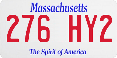 MA license plate 276HY2