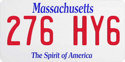 MA license plate 276HY6
