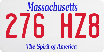 MA license plate 276HZ8