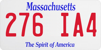 MA license plate 276IA4