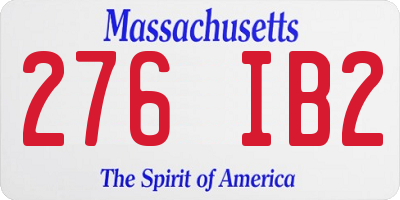MA license plate 276IB2