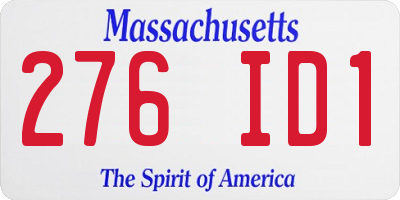 MA license plate 276ID1