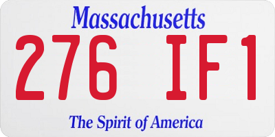 MA license plate 276IF1