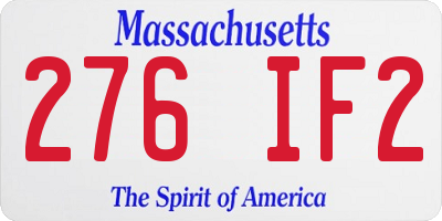 MA license plate 276IF2