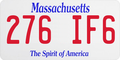 MA license plate 276IF6