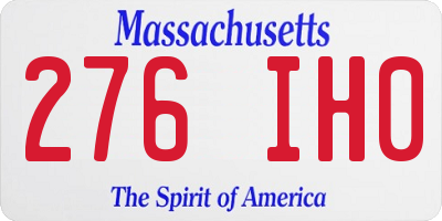MA license plate 276IH0