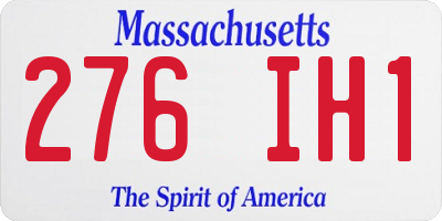 MA license plate 276IH1