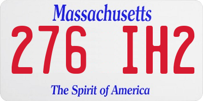 MA license plate 276IH2