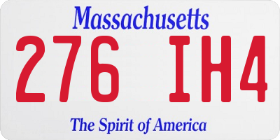 MA license plate 276IH4