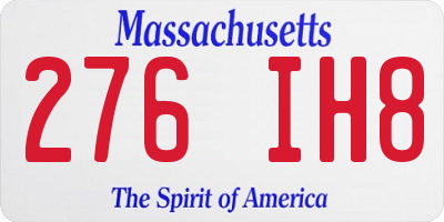 MA license plate 276IH8