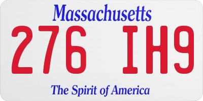 MA license plate 276IH9