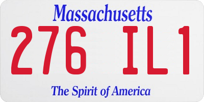 MA license plate 276IL1