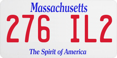 MA license plate 276IL2
